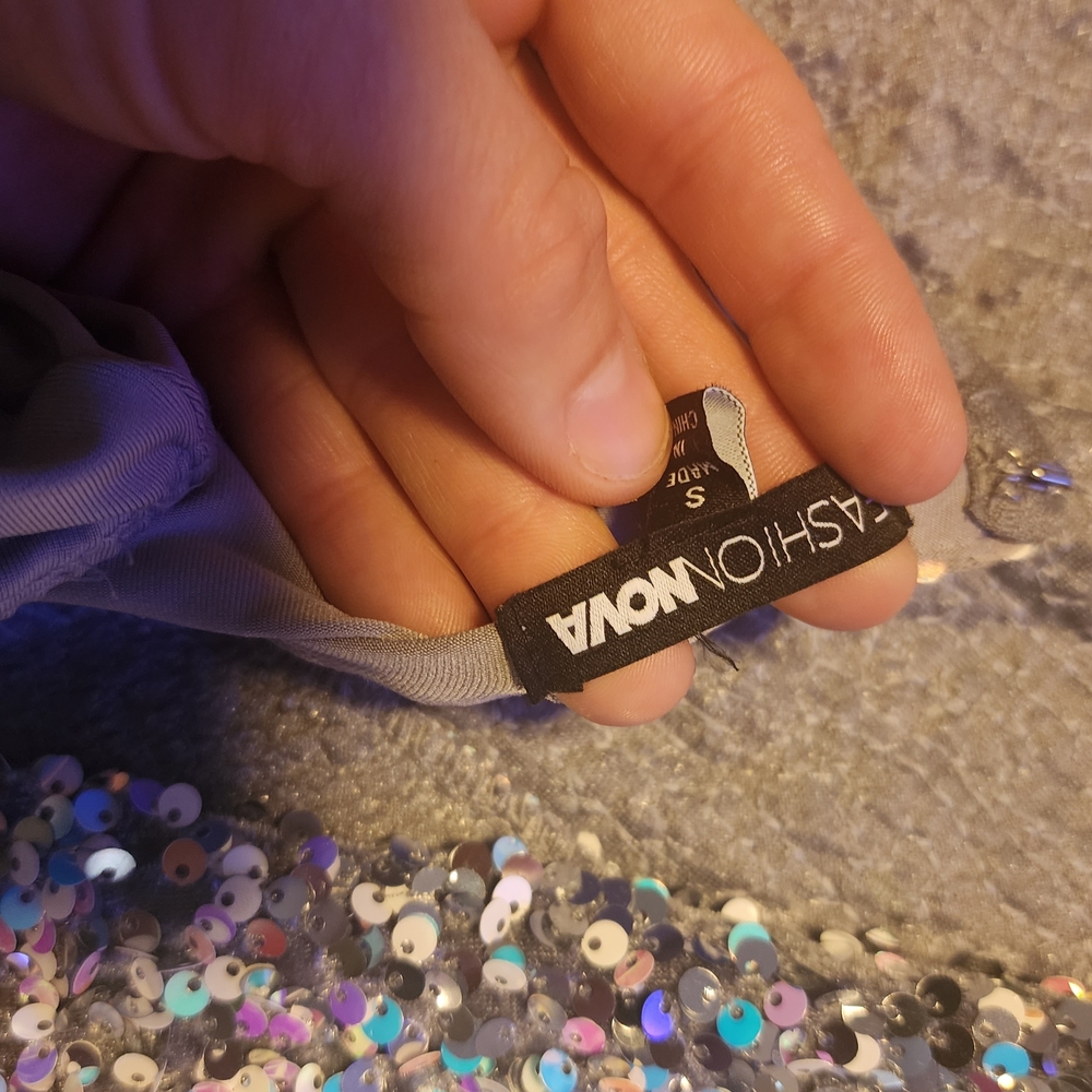 Fashion Nova Iridescent Sequin Backless Dress - Picture 6 of 6